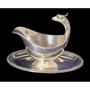 Christofle, saucière de service modèle Malmaison Empire