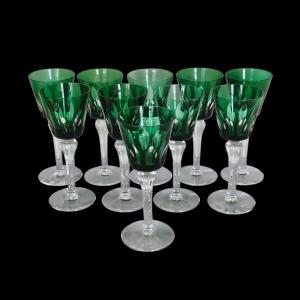 Saint Louis, 10 verres en cristal pour le paquebot FRANCE, Compagnie générale transatlantique. 