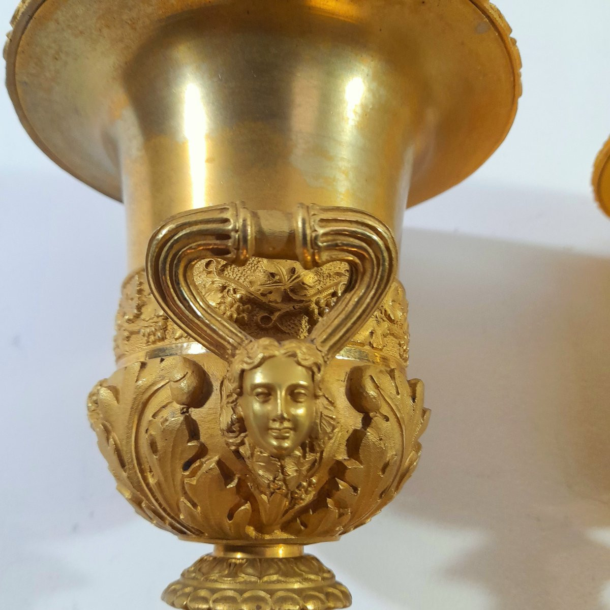 Pair Of Medici Vases In Gilt Bronze, Late 18th Century (pierre Philippe Thomire?)-photo-4