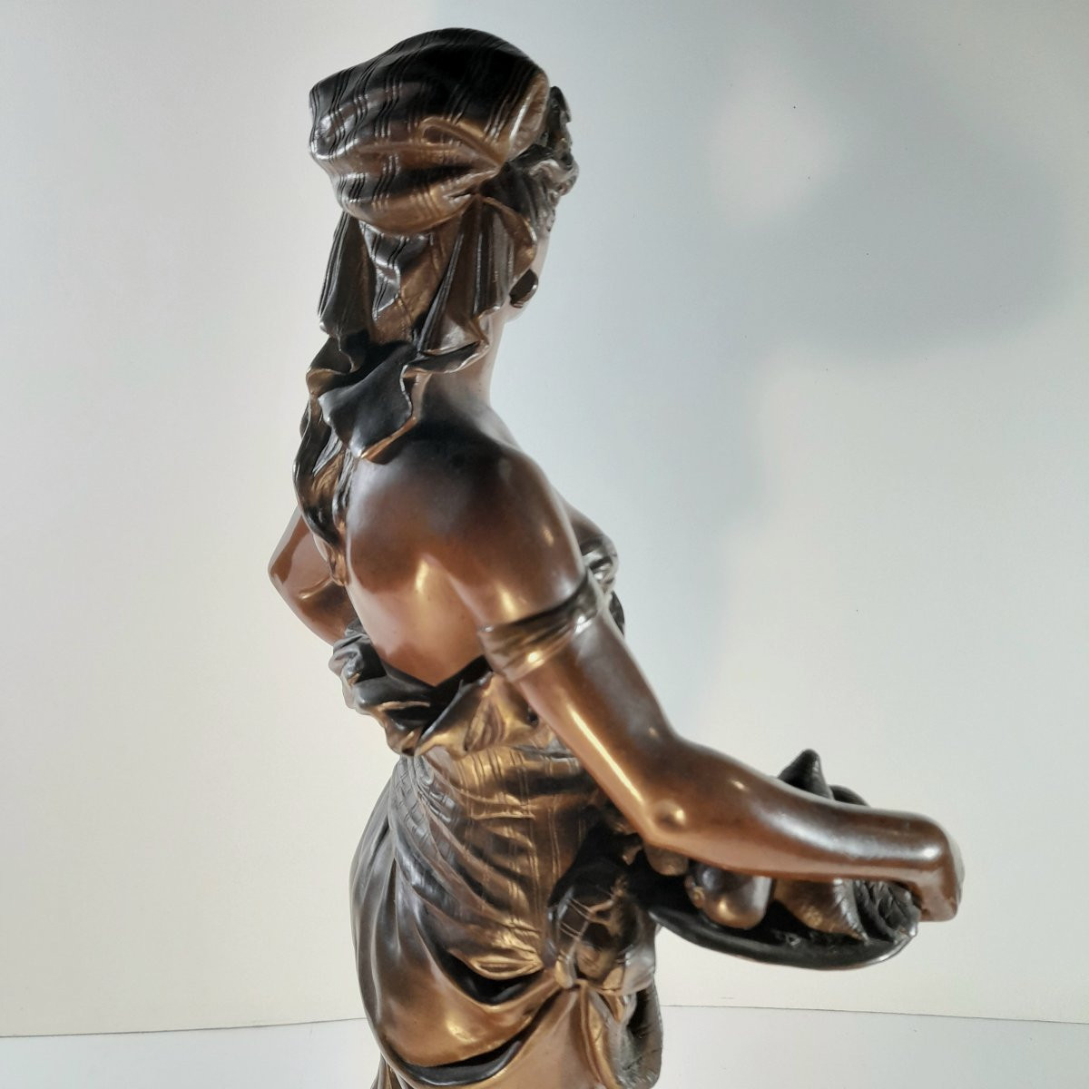 The Slave, A Bronze Sculpture With Double Patinas, Signed Pinédo Emile  -photo-4