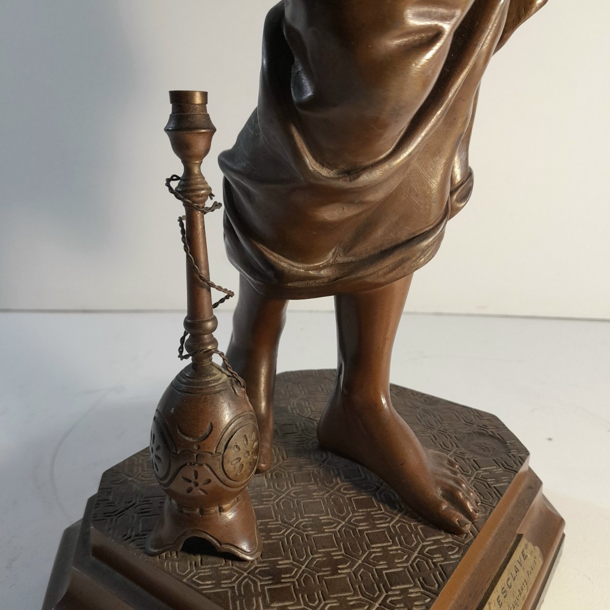 The Slave, A Bronze Sculpture With Double Patinas, Signed Pinédo Emile  -photo-3