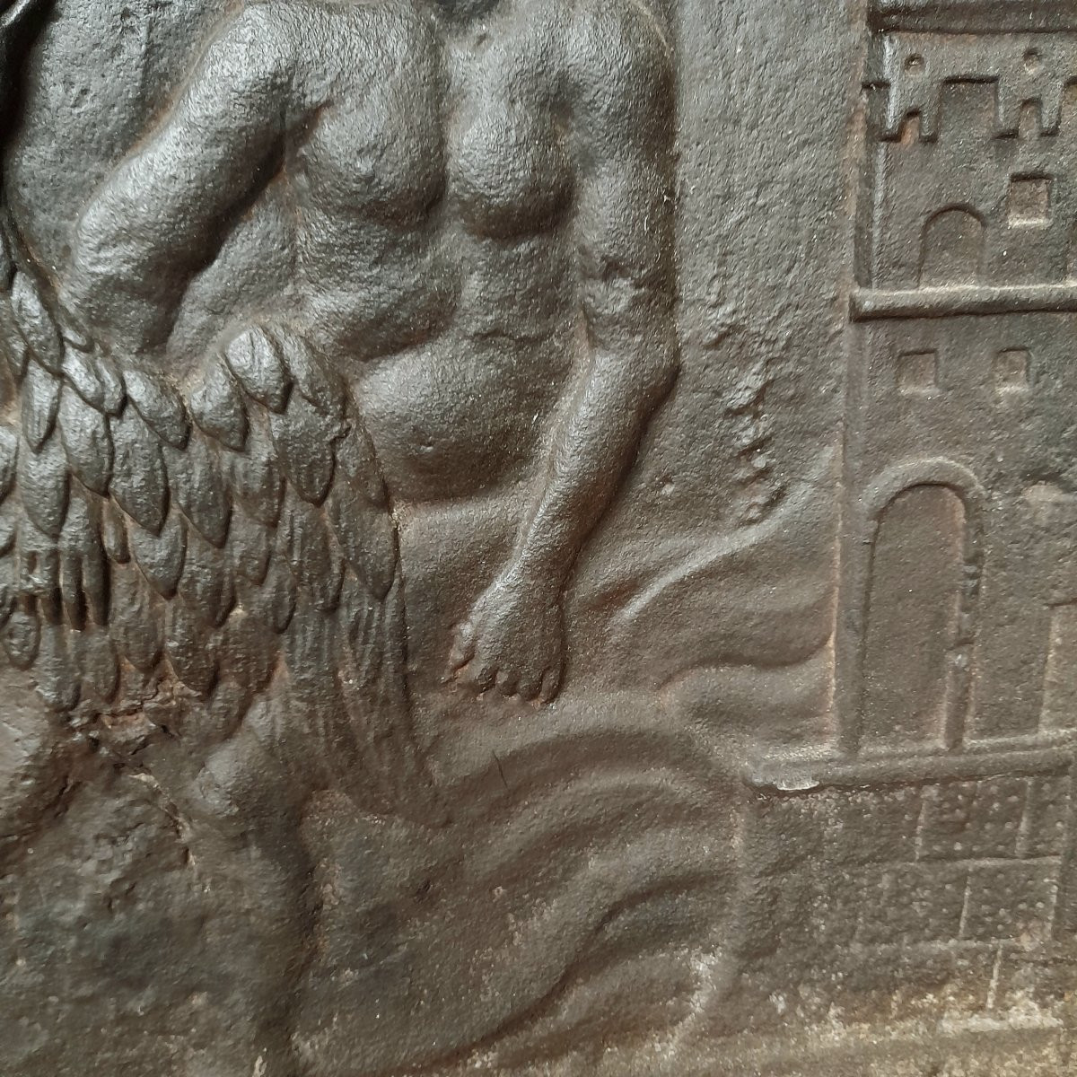 18th Century Cast Iron Fireplace Backplate -photo-4