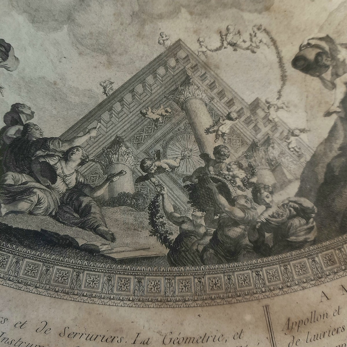 Le Mire Noël gravure 18ème du plafond du grand théâtre de Bordeaux peint par J.B Robin -photo-4