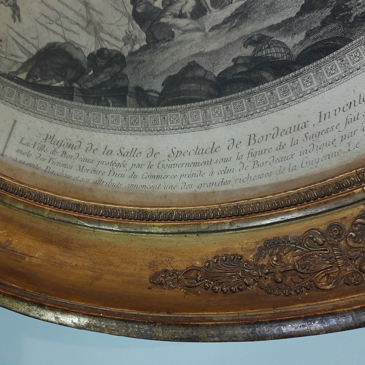 Le Mire Noël gravure 18ème du plafond du grand théâtre de Bordeaux peint par J.B Robin -photo-4