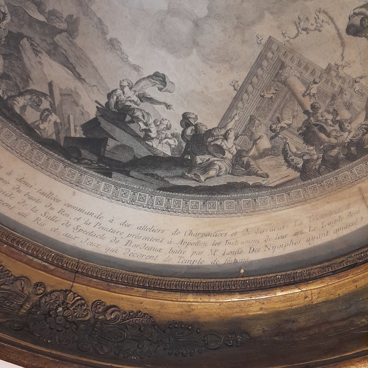 Le Mire Noël gravure 18ème du plafond du grand théâtre de Bordeaux peint par J.B Robin -photo-5