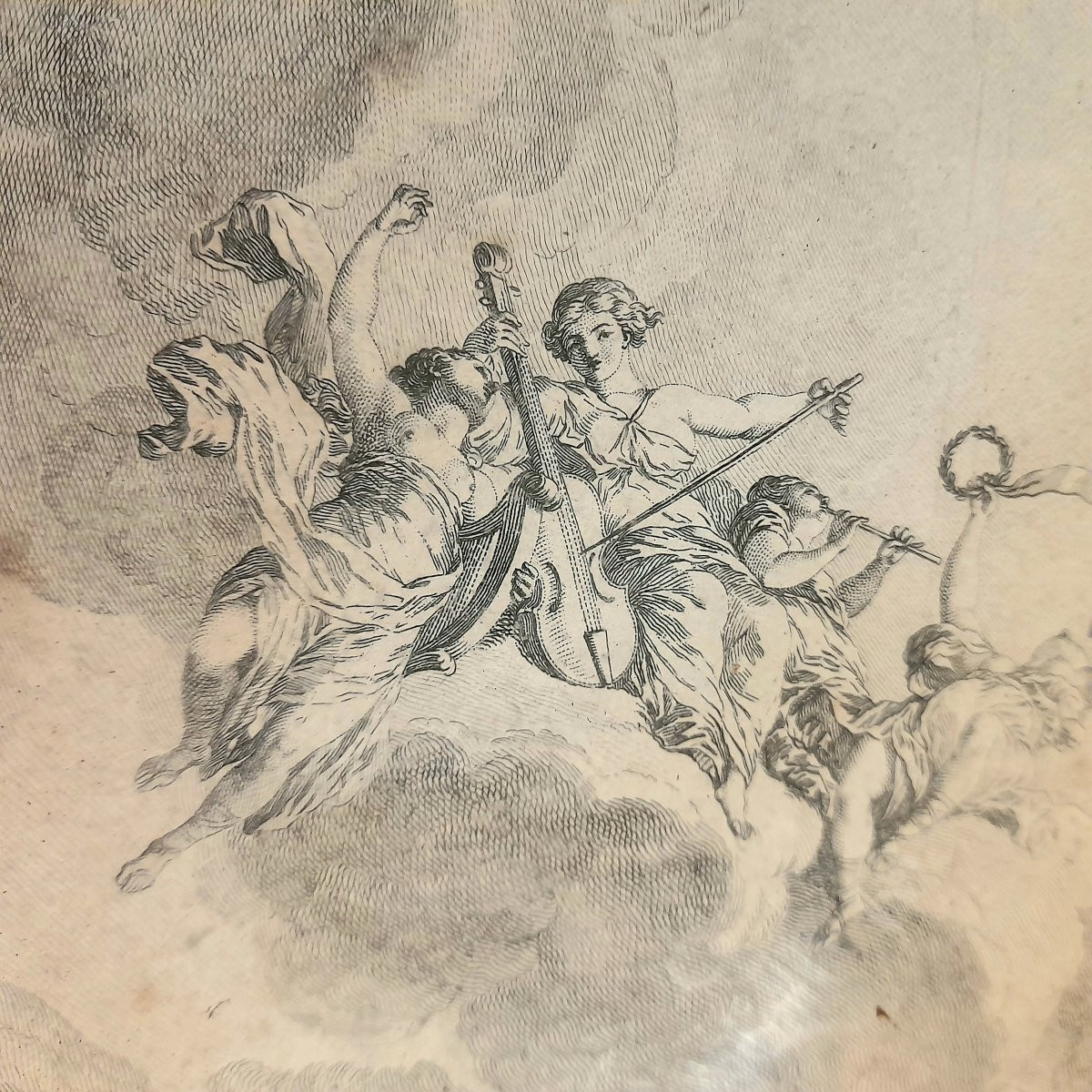 Le Mire Noël gravure 18ème du plafond du grand théâtre de Bordeaux peint par J.B Robin -photo-7