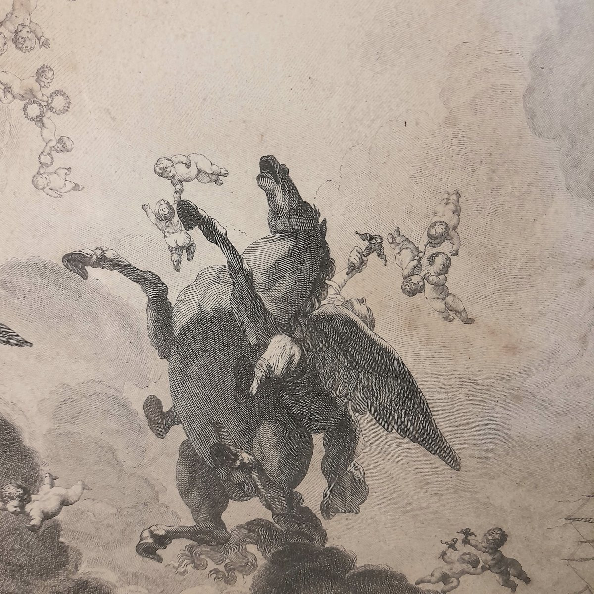 Le Mire Noël gravure 18ème du plafond du grand théâtre de Bordeaux peint par J.B Robin -photo-8