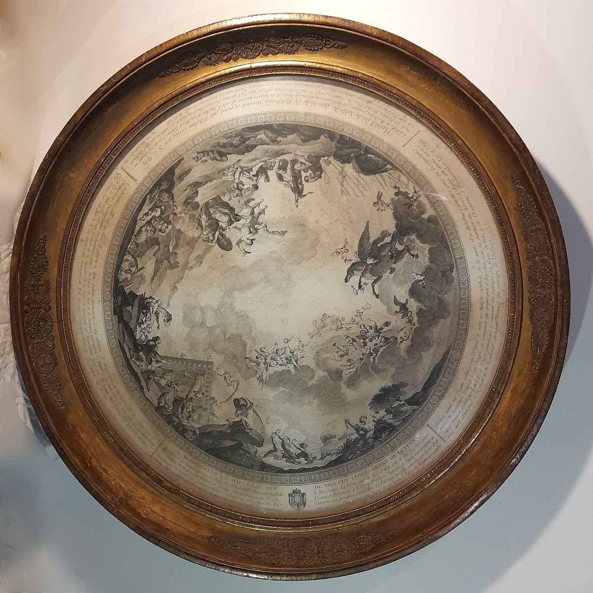 Le Mire Noël gravure 18ème du plafond du grand théâtre de Bordeaux peint par J.B Robin 