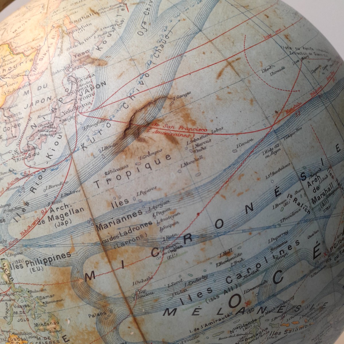 Globe terrestre de J.Forest géographe échelle 1/40.000.000-photo-4