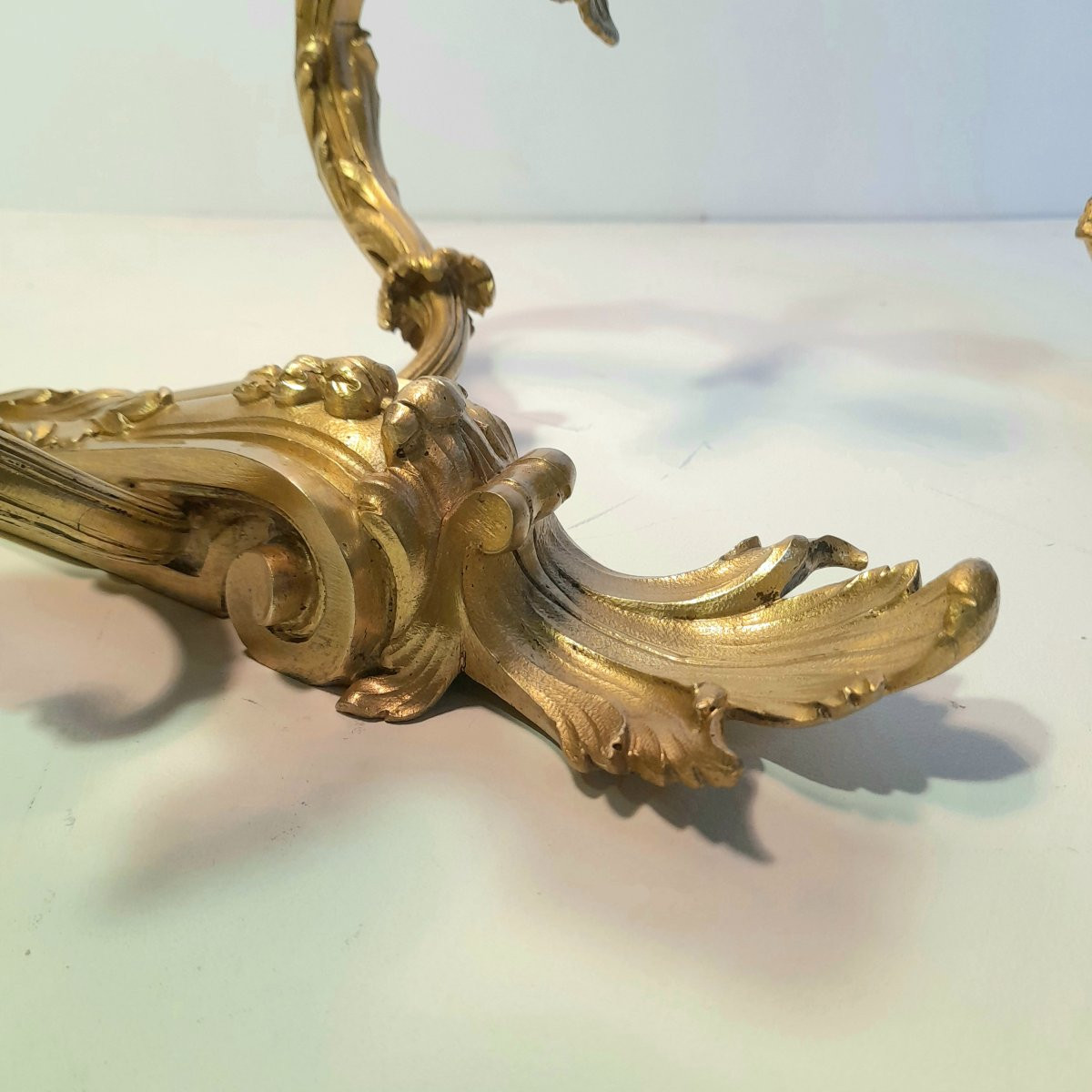 Paire d’appliqués en bronze doré style transition -photo-6