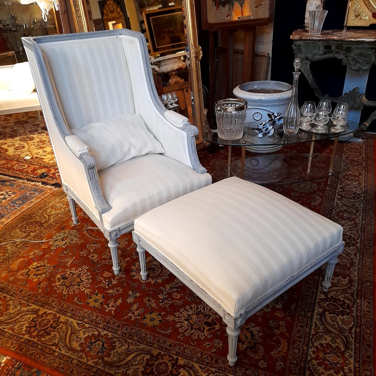 Chaise longue dite duchesse brisée style LouisXVI 19ème -photo-1