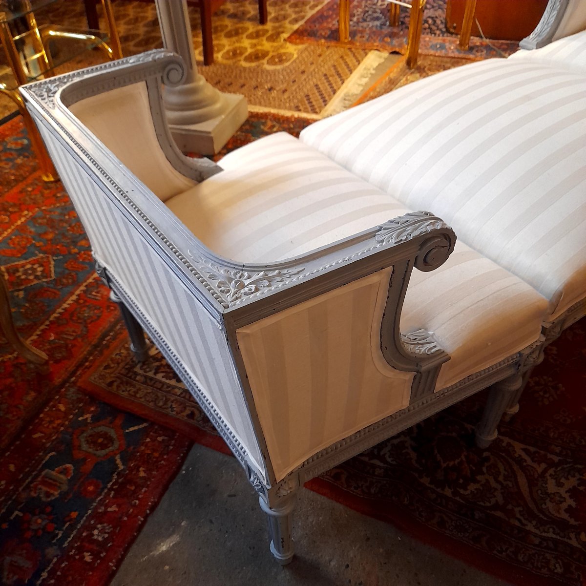 Chaise longue dite duchesse brisée style LouisXVI 19ème -photo-4