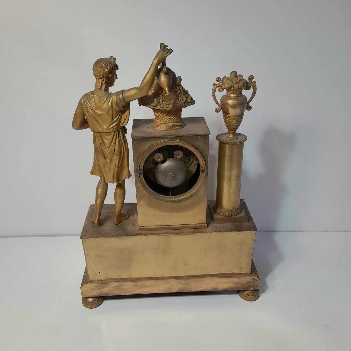 Gilt Bronze Clock With A Young Ephebe, Empire Period, Early 19th Century -photo-4