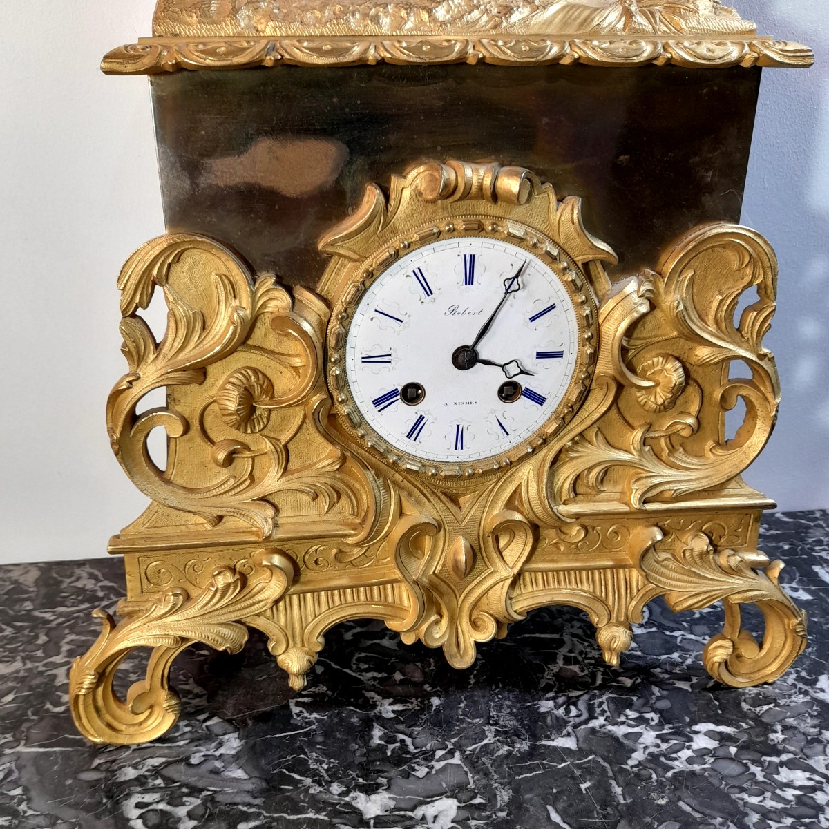 Shepherdess Clock, Gilt Bronze, 19th Century, Restoration Period -photo-1