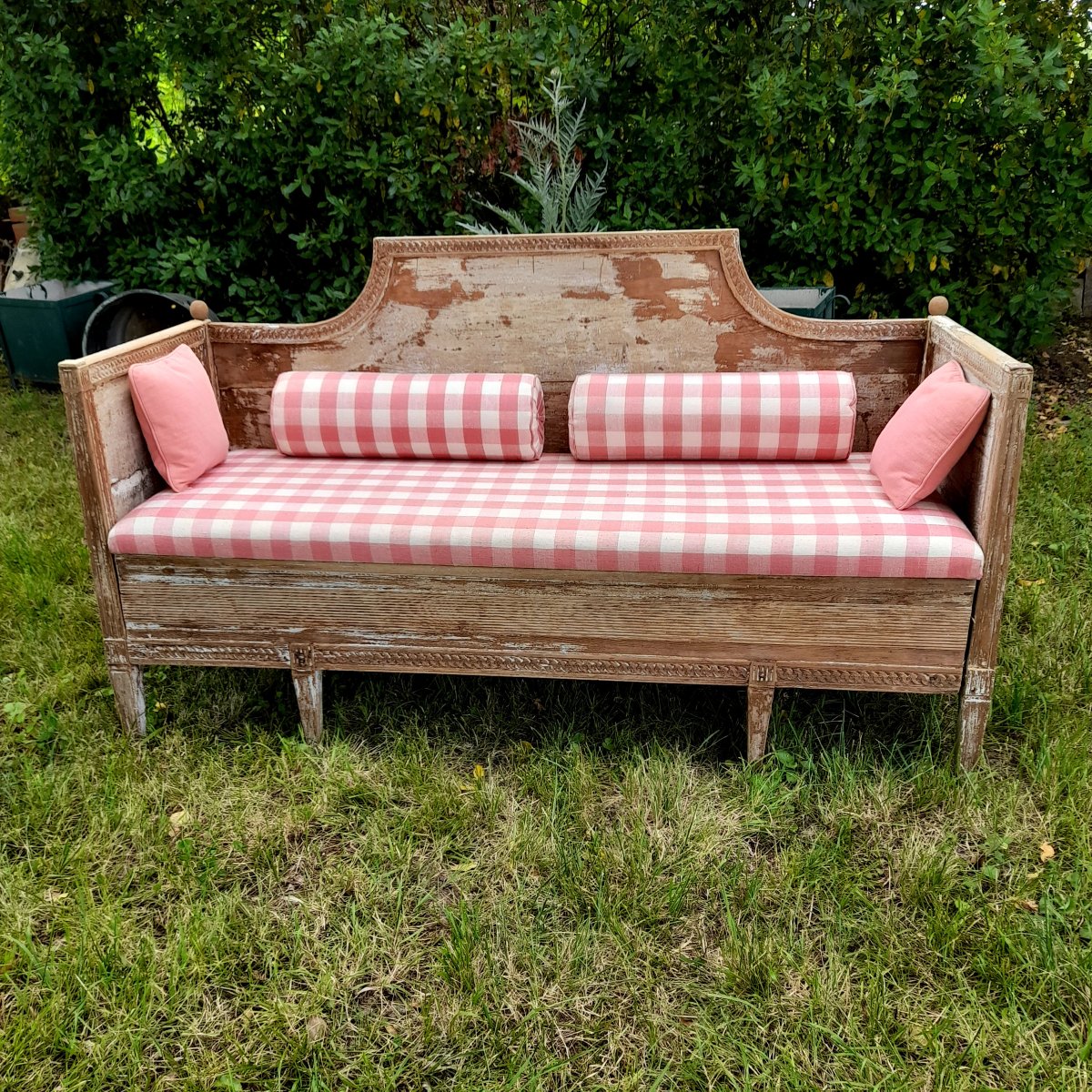  Banquette canapé victorien fin 18ème du 19ème 