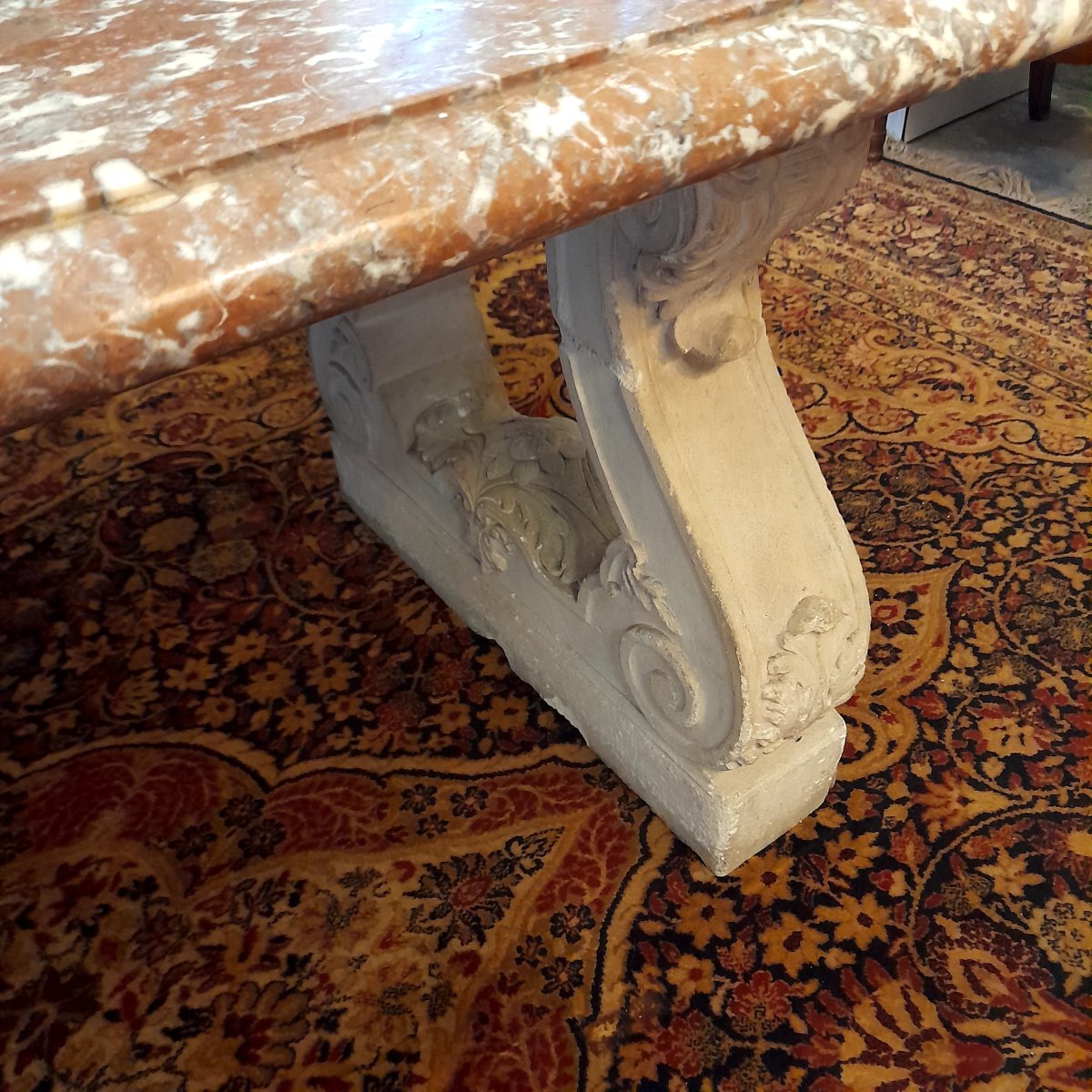 Grande table en marbre de style renaissance , dimensions 2,40 m-photo-8