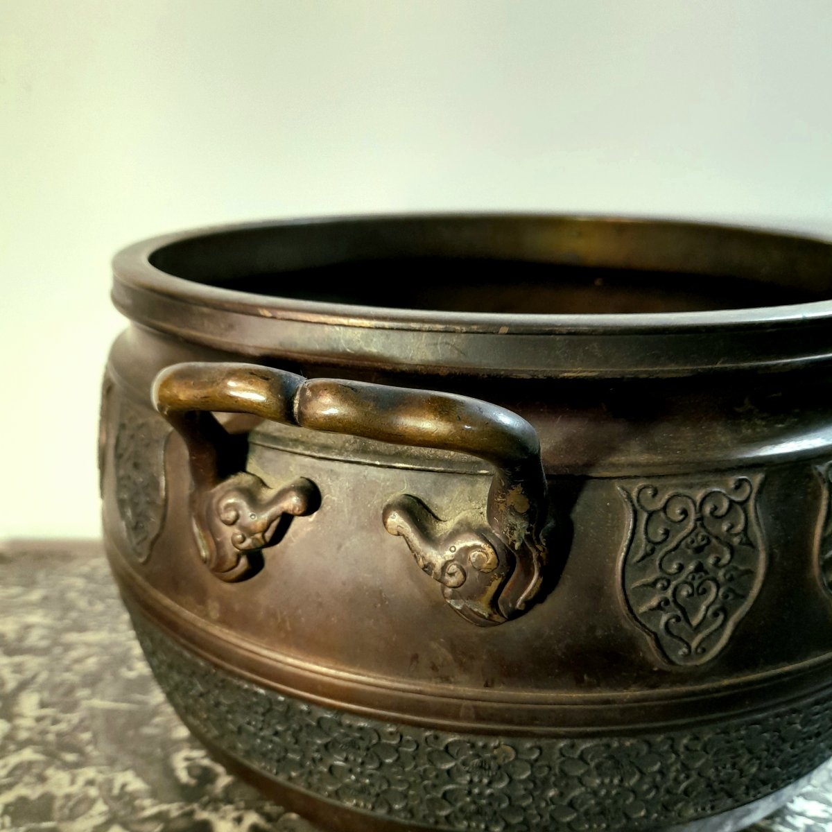 Large Bronze Incense Burner From Japan, Early 19th Century -photo-3