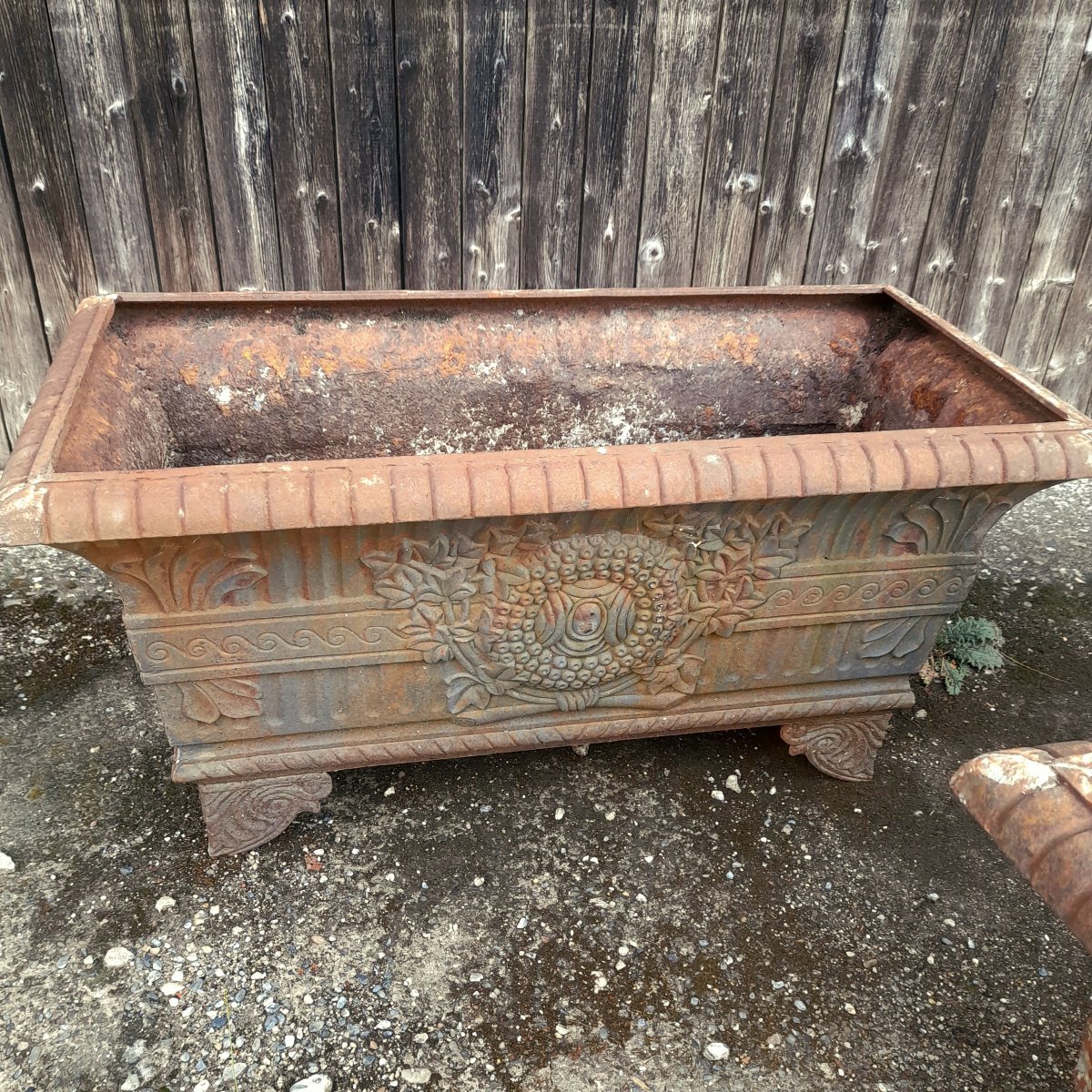 Trois grande Jardinière en fonte  19ème dimension 90 cm -photo-2