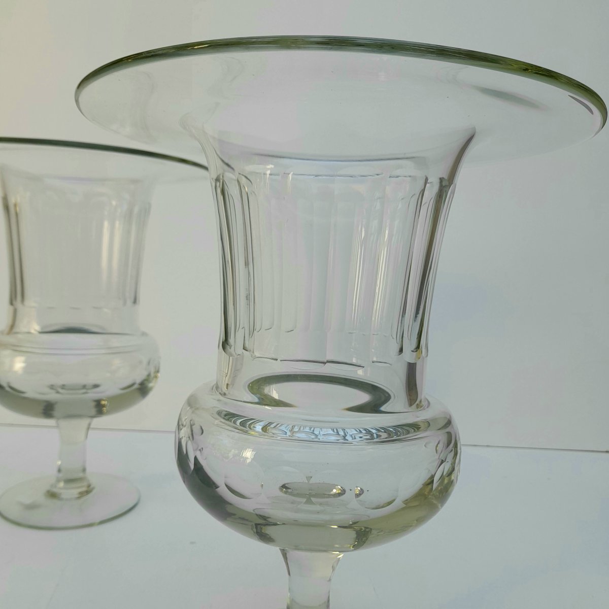 Pair Of Medici Crystal Vases, 31 Cm Tall-photo-2