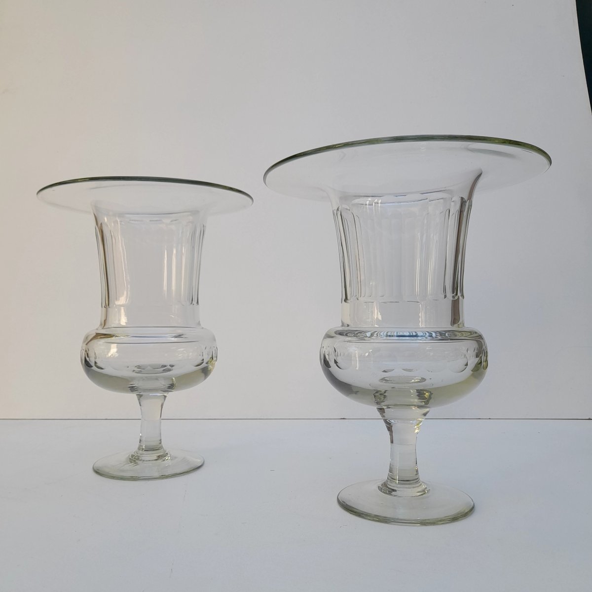 Pair Of Medici Crystal Vases, 31 Cm Tall-photo-1