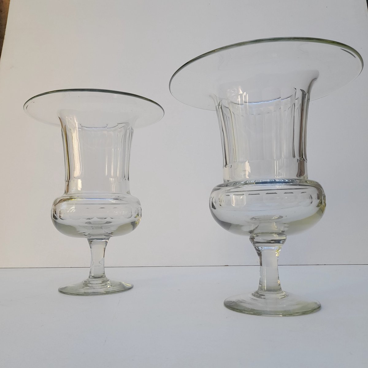 Pair Of Medici Crystal Vases, 31 Cm Tall