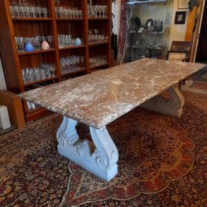 Large Renaissance-style Marble Table, 2.40 M