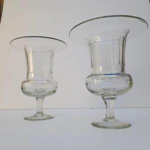 Pair Of Medici Crystal Vases, 31 Cm Tall