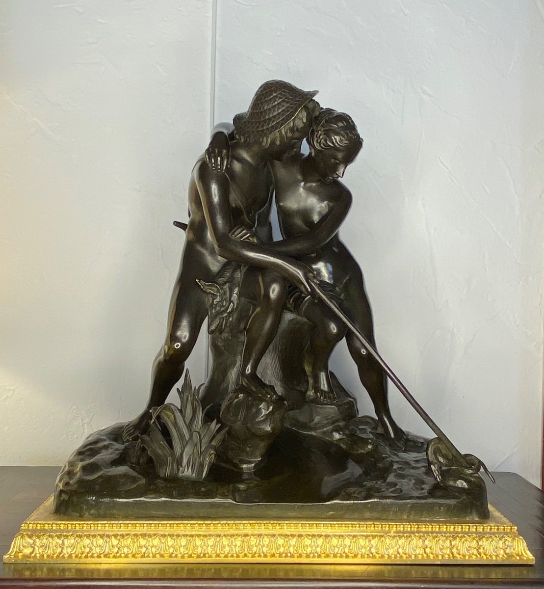 Bronze Sculpture - Daphnis And Chloe - Pjr Gayrard - France - XIX Th