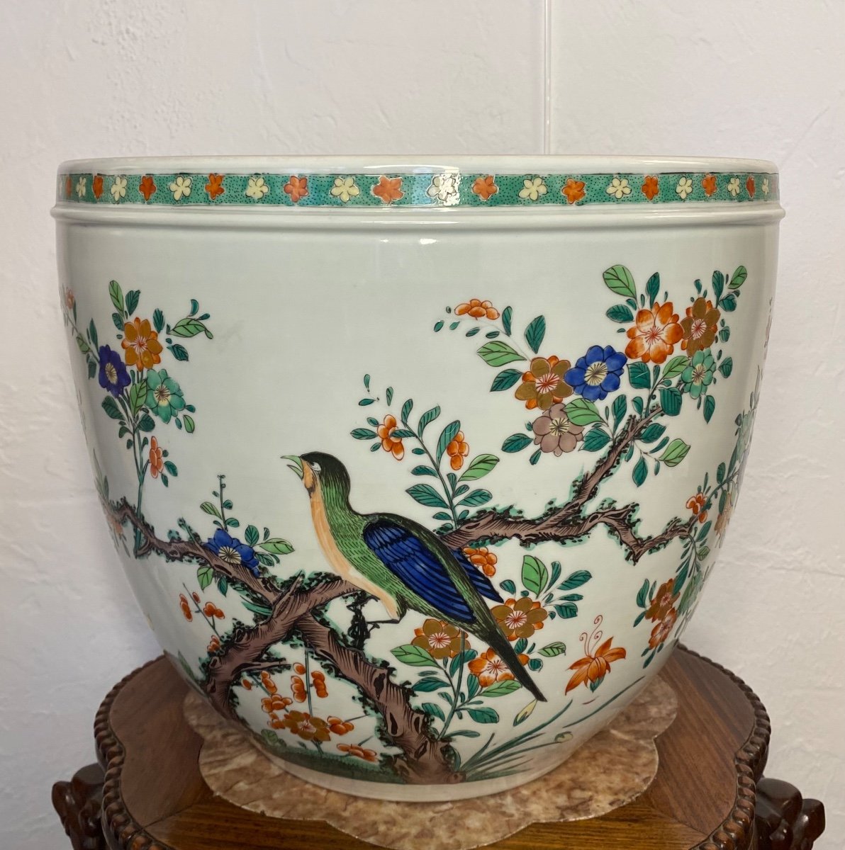 Cache Pot - Porcelaine - Famille Verte (dlg) - Chine - XIX ème 