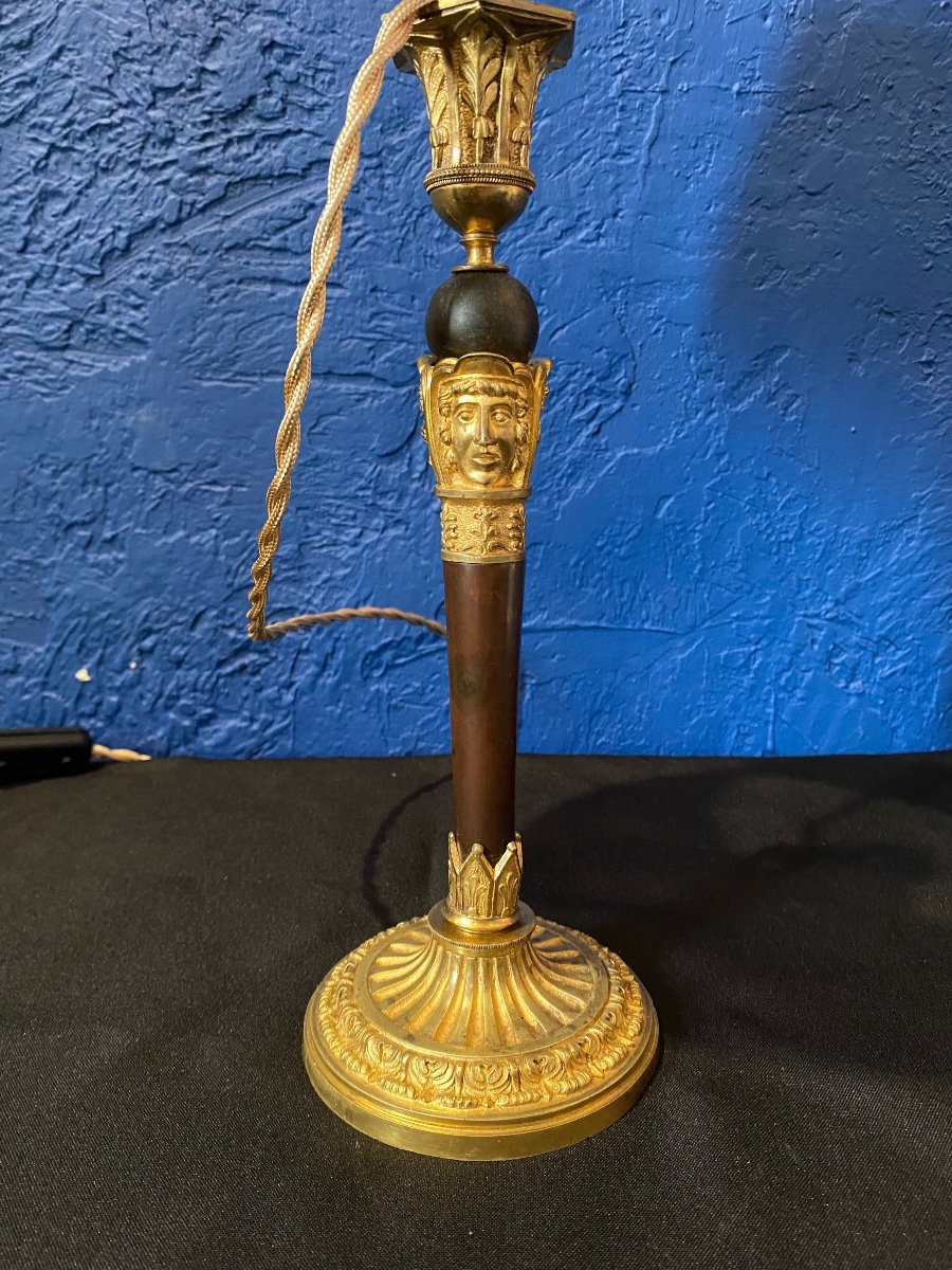 Lamp - Bronze - Mascarons - Ravrio - France - XIX Th-photo-1