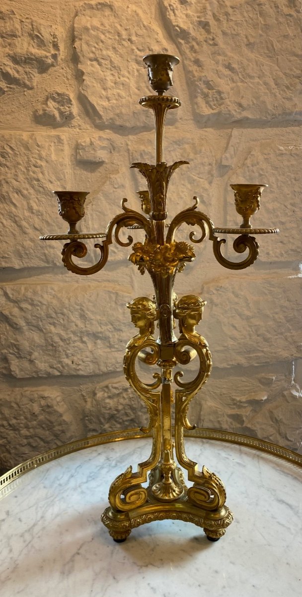 Chandelier - Bronze - H.picard - France - XIX ème -photo-2