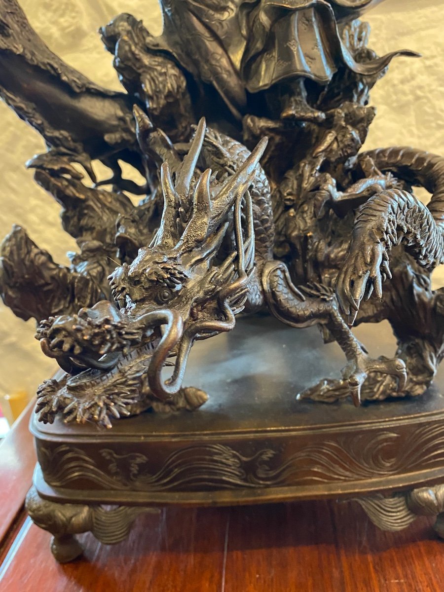 Importante Sculpture - Bronze - Rakan - Epoque Meiji - Japon - XIX ème -photo-4