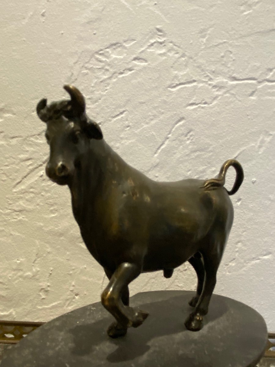 Sculpture - Bronze - Passing Bull - J. Bologna - Italy - 18th Century -photo-1