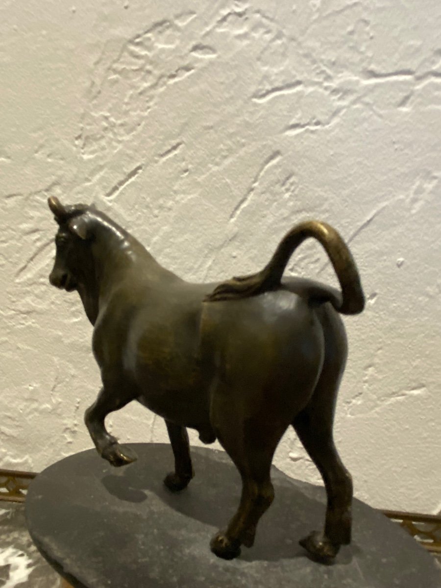 Sculpture - Bronze - Passing Bull - J. Bologna - Italy - 18th Century -photo-2