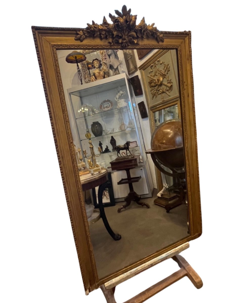 Important Mirror - Golden Wood - France - 19th Century 