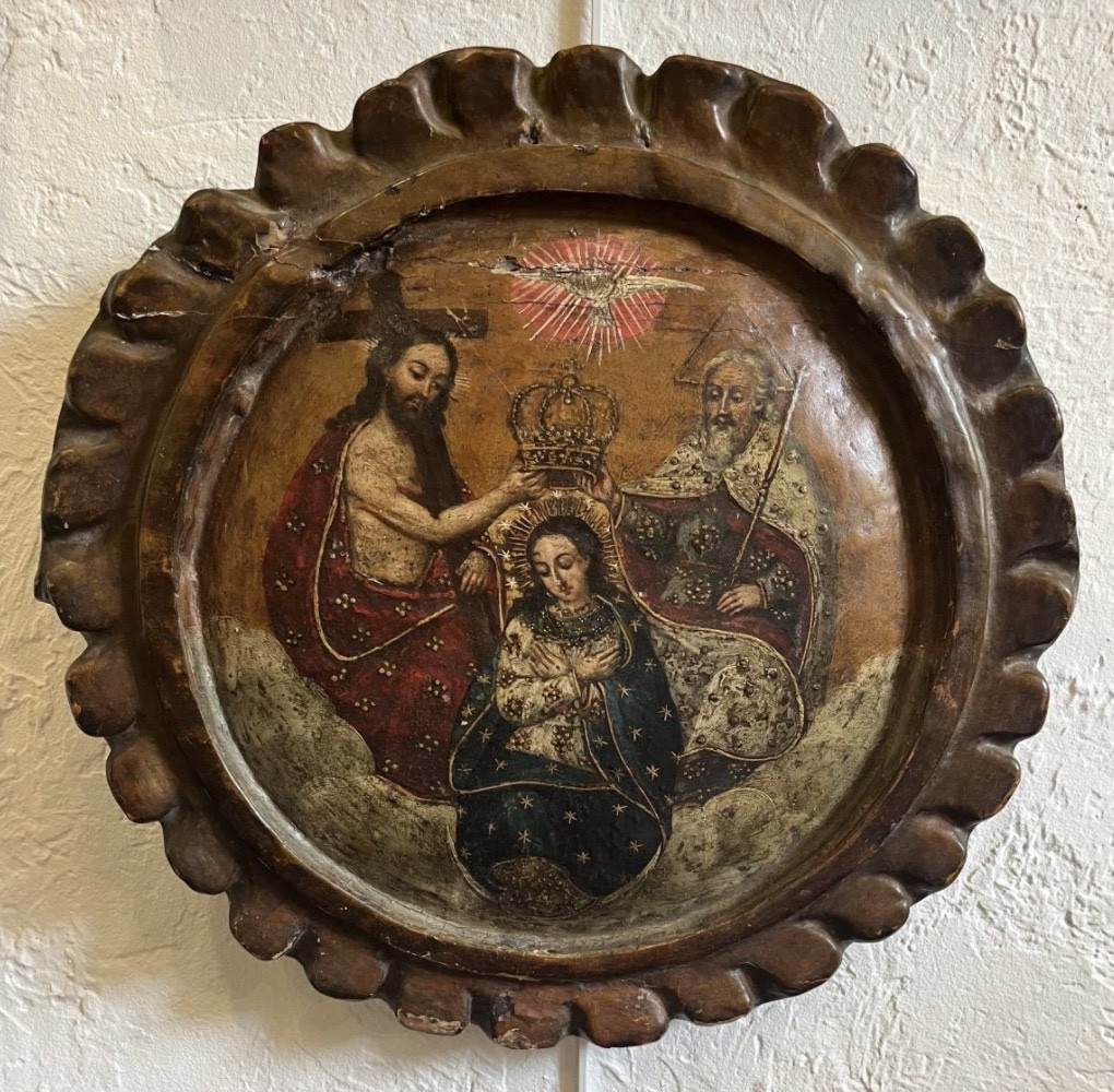 Painting - Oil On Wood - Virgin - Cuzco School - Peru - 18th Century -photo-5