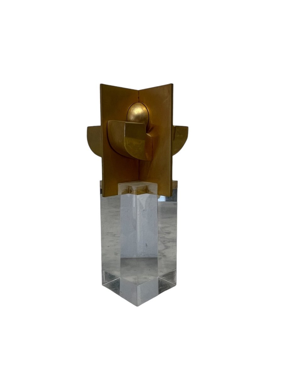 Sculpture - J. L Sanchez - Bronze Et Plexi - Espagne - XX ème 