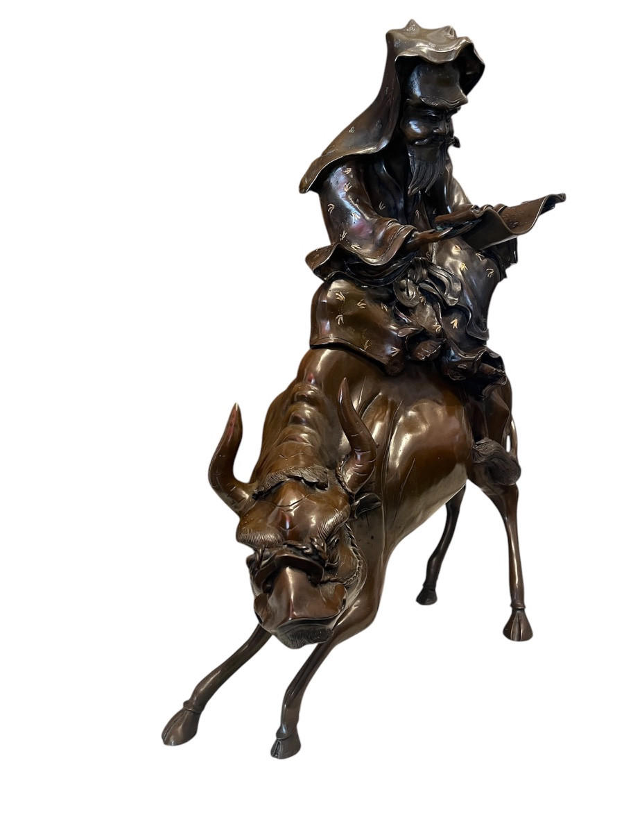Important Sculpture - Bronze - Lao Tzu - Meiji - Japan - 19th Century -photo-2