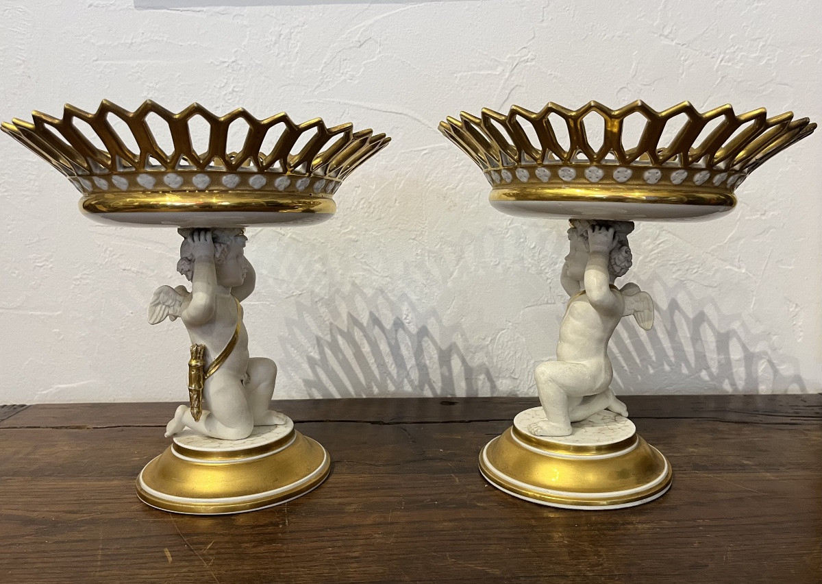 Paire De Coupe - Porcelaine - Epoque Empire - France - XIX ème -photo-2