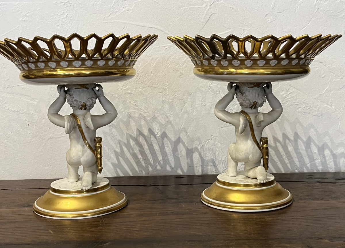 Paire De Coupe - Porcelaine - Epoque Empire - France - XIX ème -photo-3