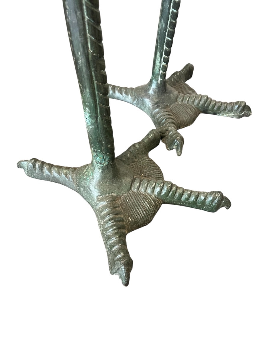 Sculpture - Bronze - Couple De Héron - Japon - XX ème -photo-4
