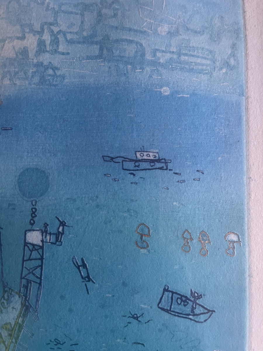 Lithographie encadrée - Hasegawa Shoichi - Japon - XX ème -photo-3