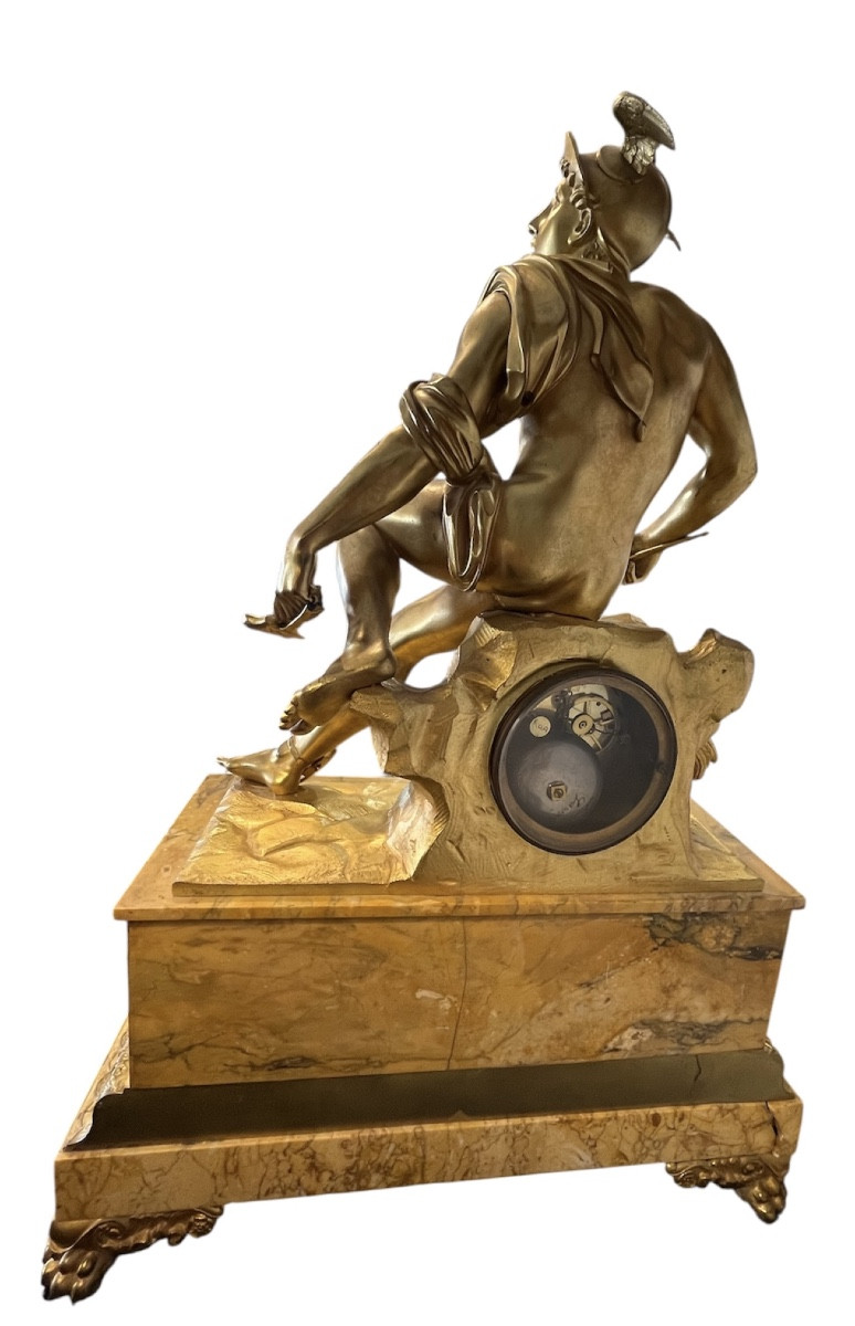 Importante pendule (70cm) - Mercure - bronze/marbre - France - XIX ème -photo-4