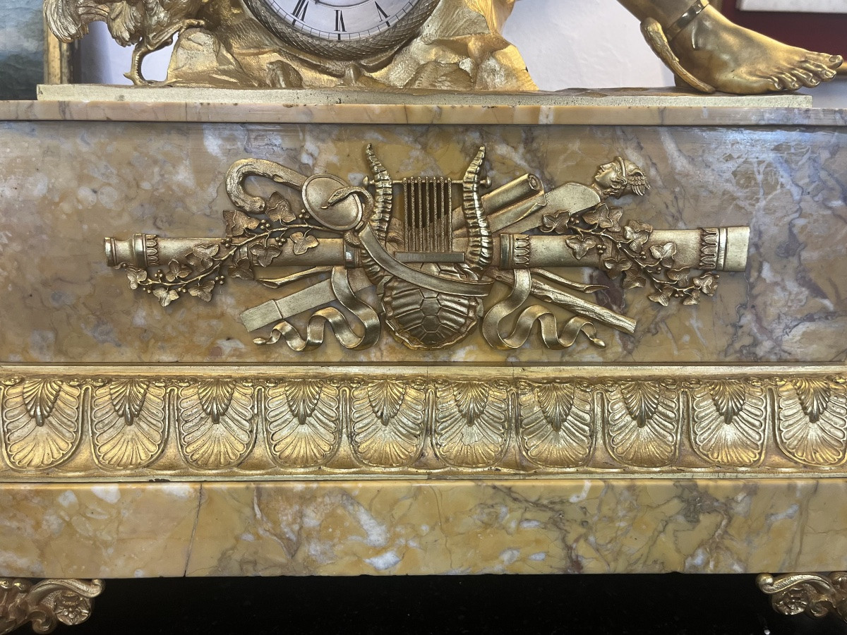 Importante pendule (70cm) - Mercure - bronze/marbre - France - XIX ème -photo-3