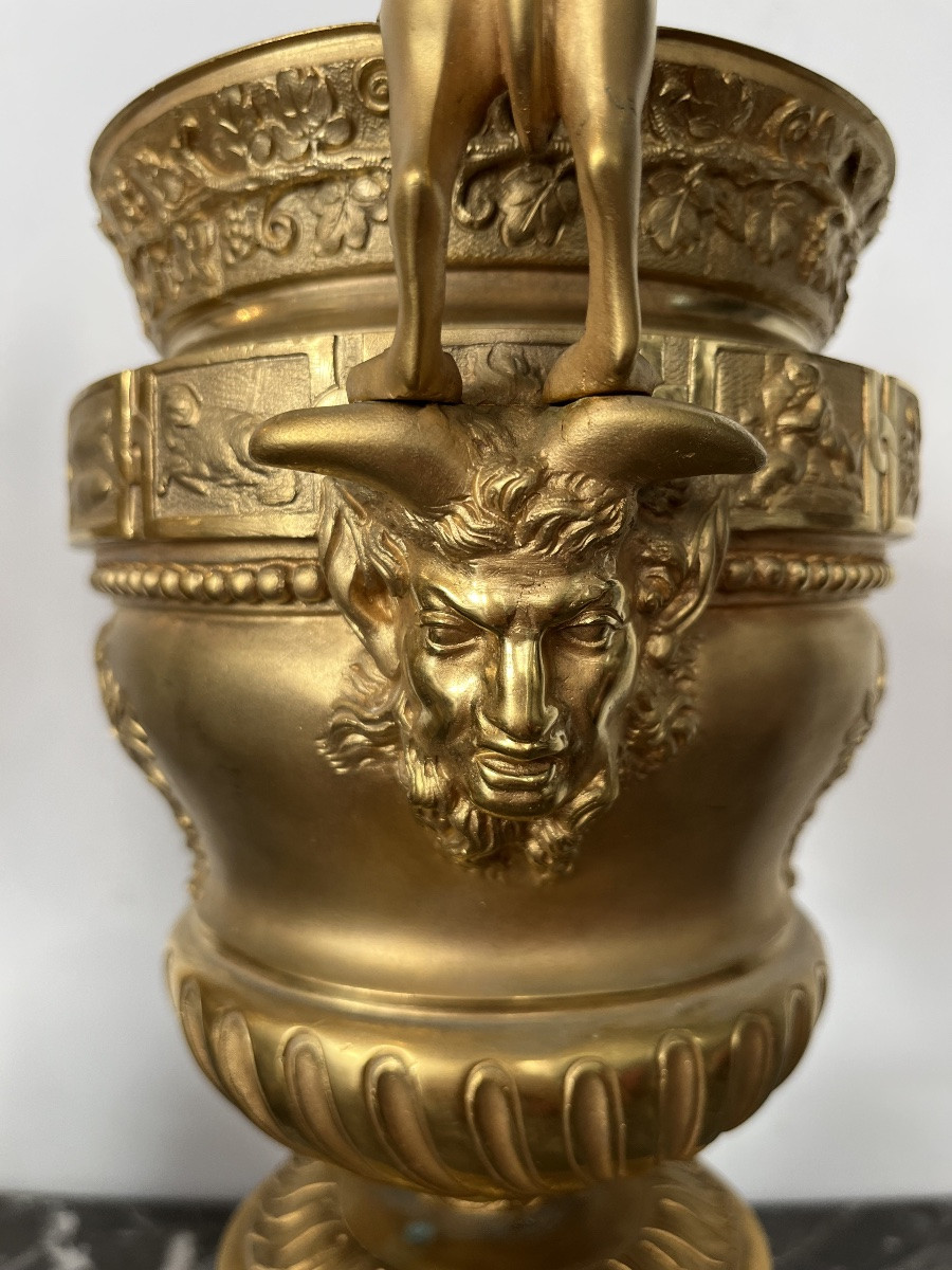 Paire d’urnes - bronze/marbre - Claude Ballin - france - XIX eme-photo-1