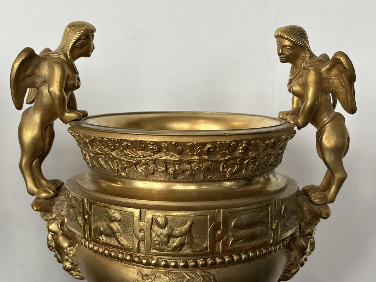 Paire d’urnes - bronze/marbre - Claude Ballin - france - XIX eme-photo-5