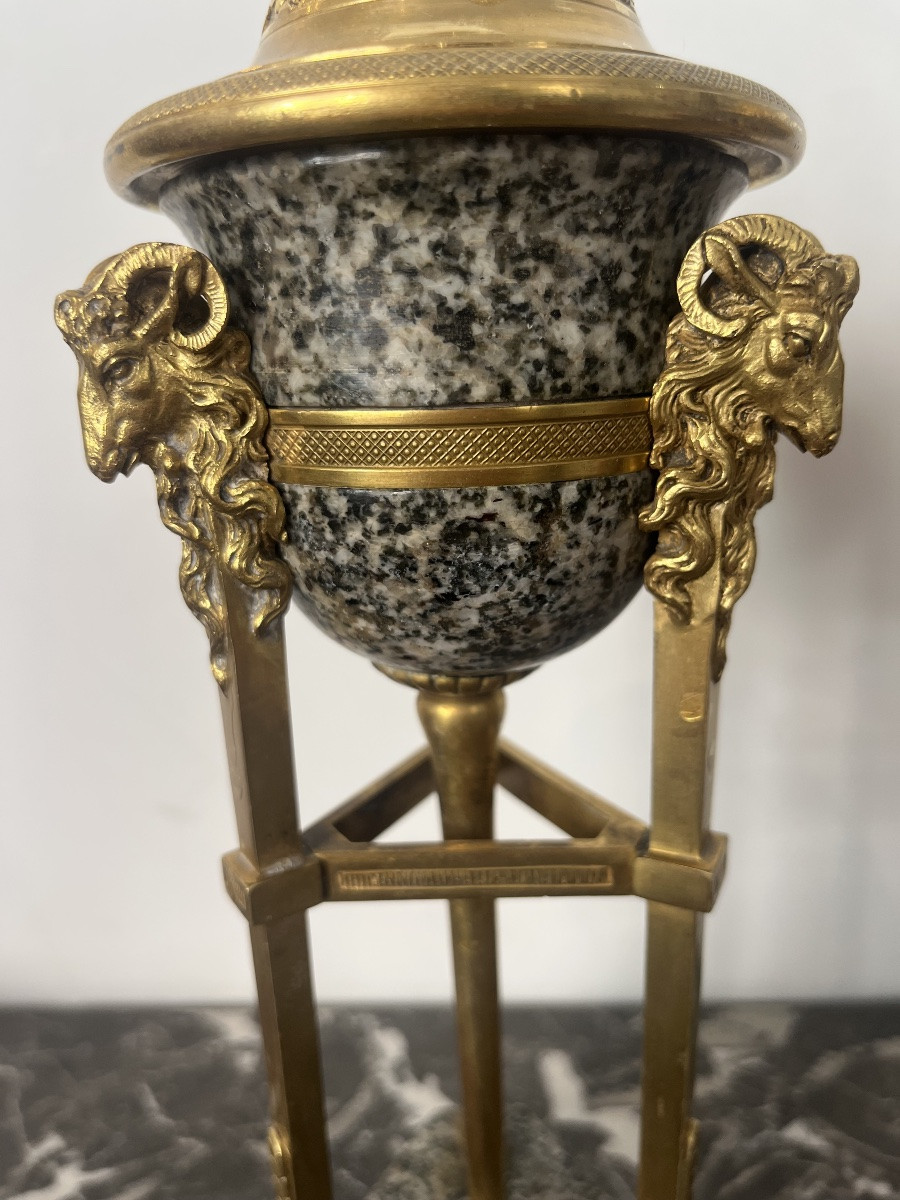 Pair Of Cassolettes - Bronze/porphyry - France - 19th Century -photo-3