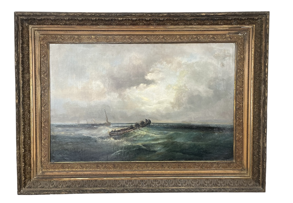 Important Oil On Canvas - Marine - T. Gudin - France - 19th Century-photo-2
