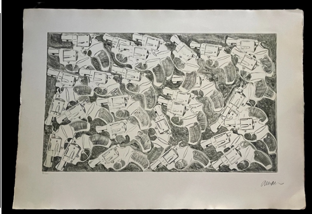 Signed Engraving Framed - Arman - Western Accumulation - France - 20th Century -photo-1