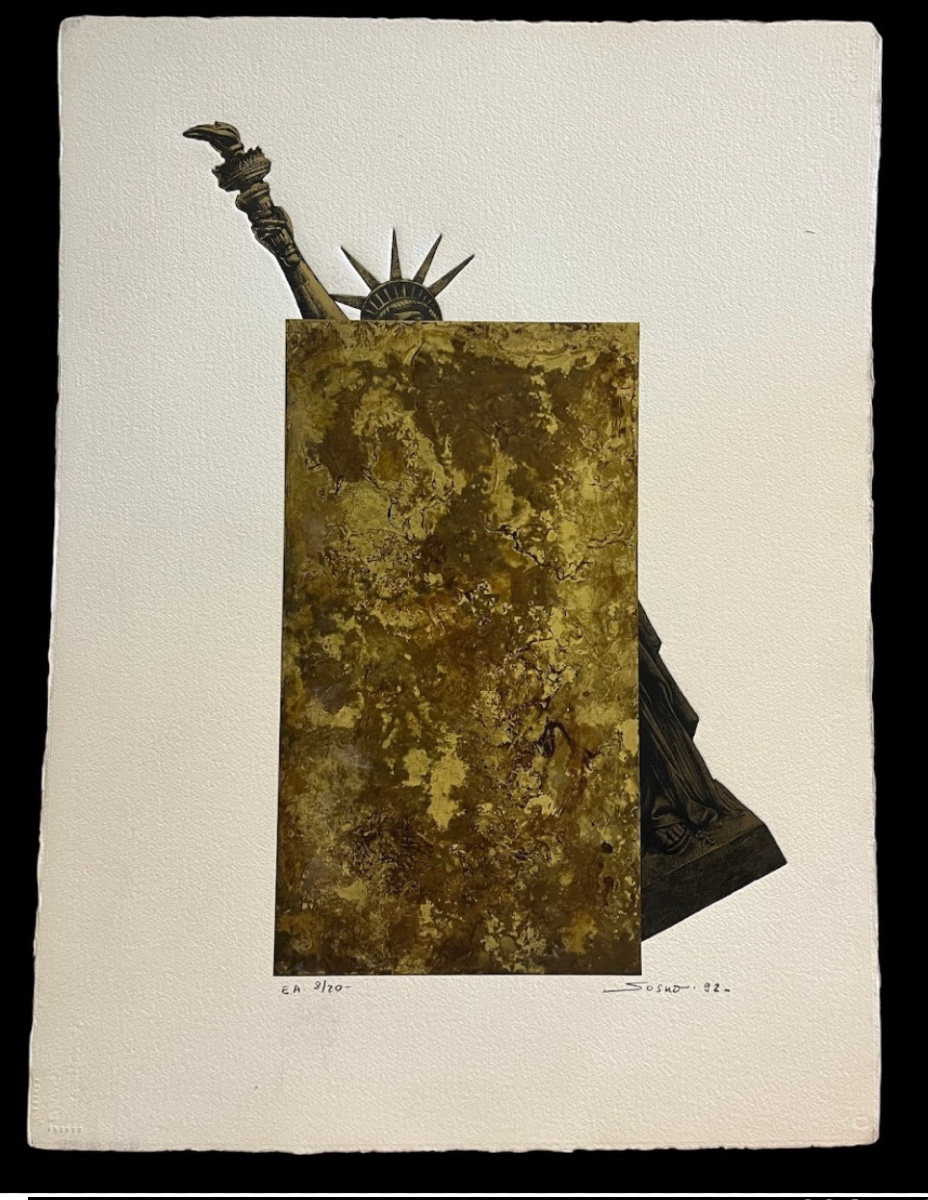 Lithography Framed - Sosno - Metal Engraving - France - 20th Century -photo-3